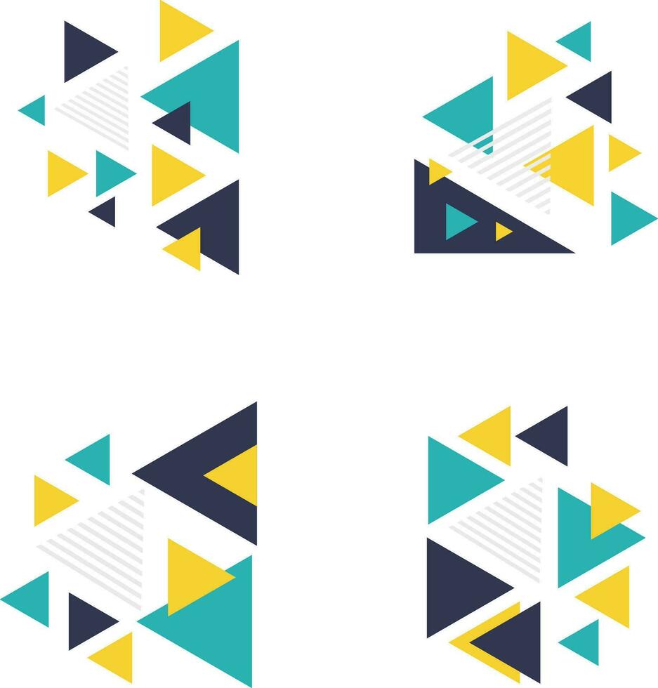 Triangle Corner Shape With Simple Design. Geometric Concept. Vector