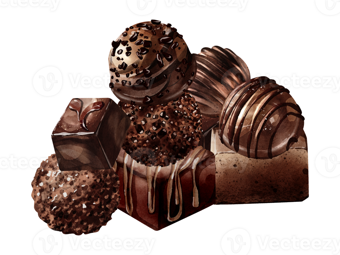 Dark chocolate watercolor png