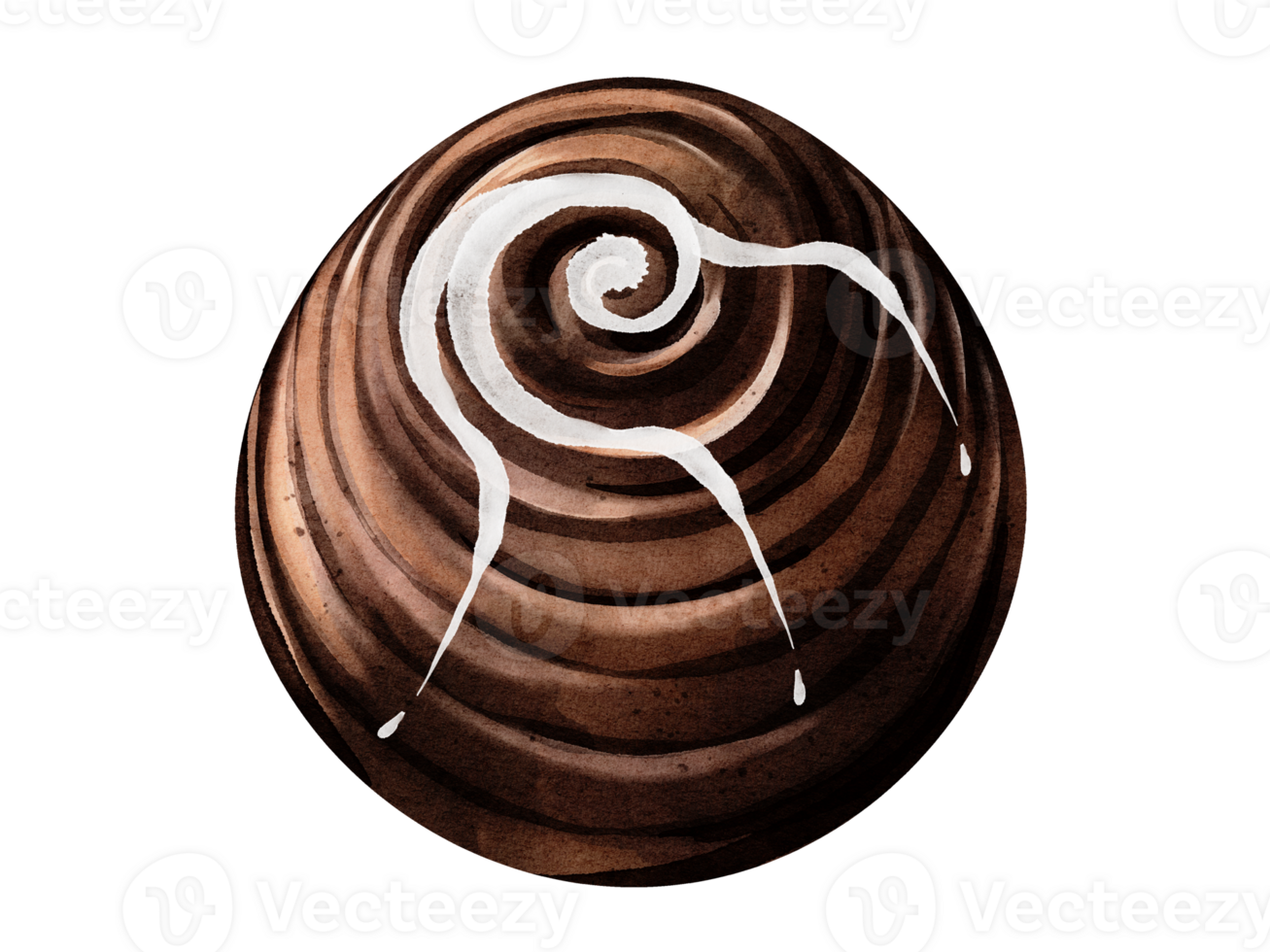 Watercolor of dark chocolate png