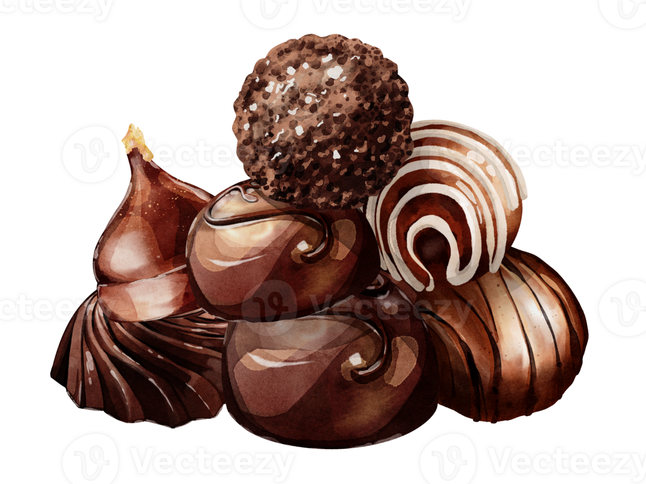 Dark chocolate watercolor png