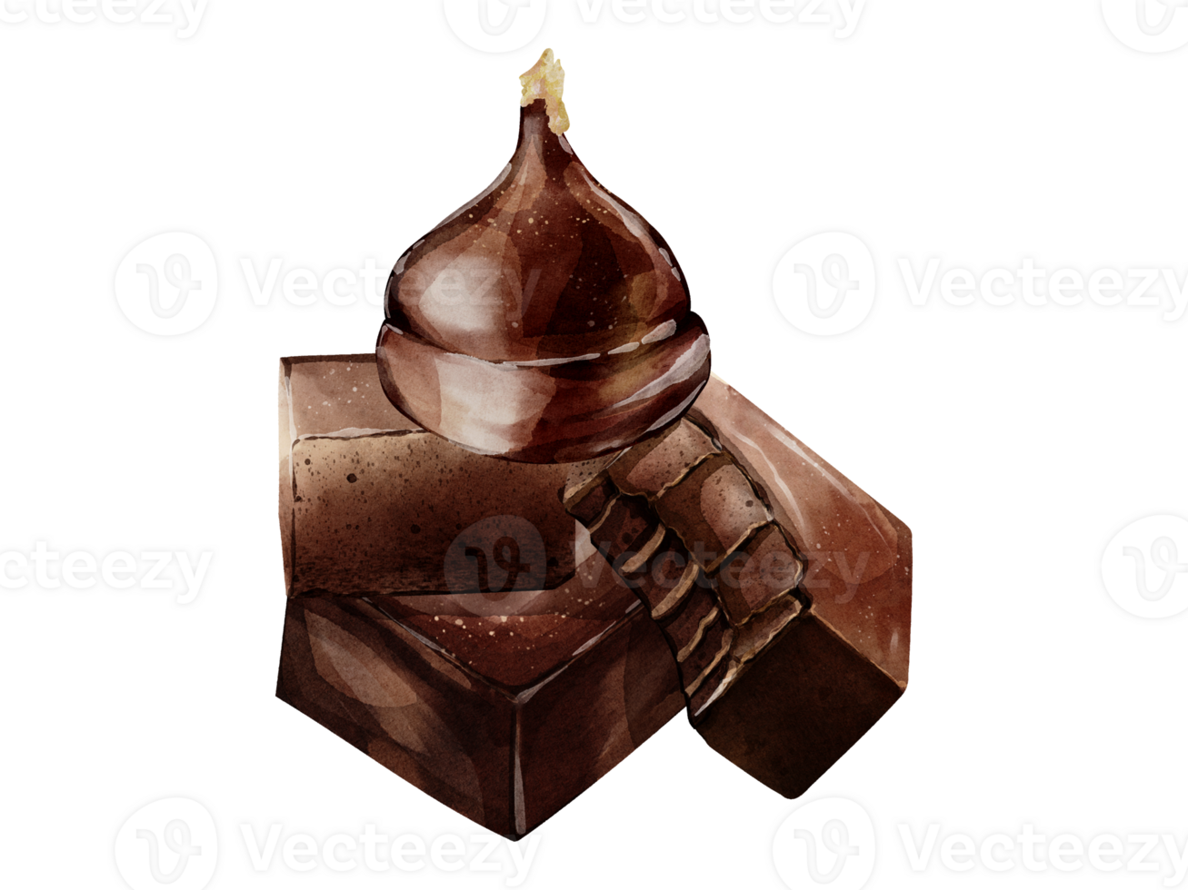 Dark chocolate watercolor png