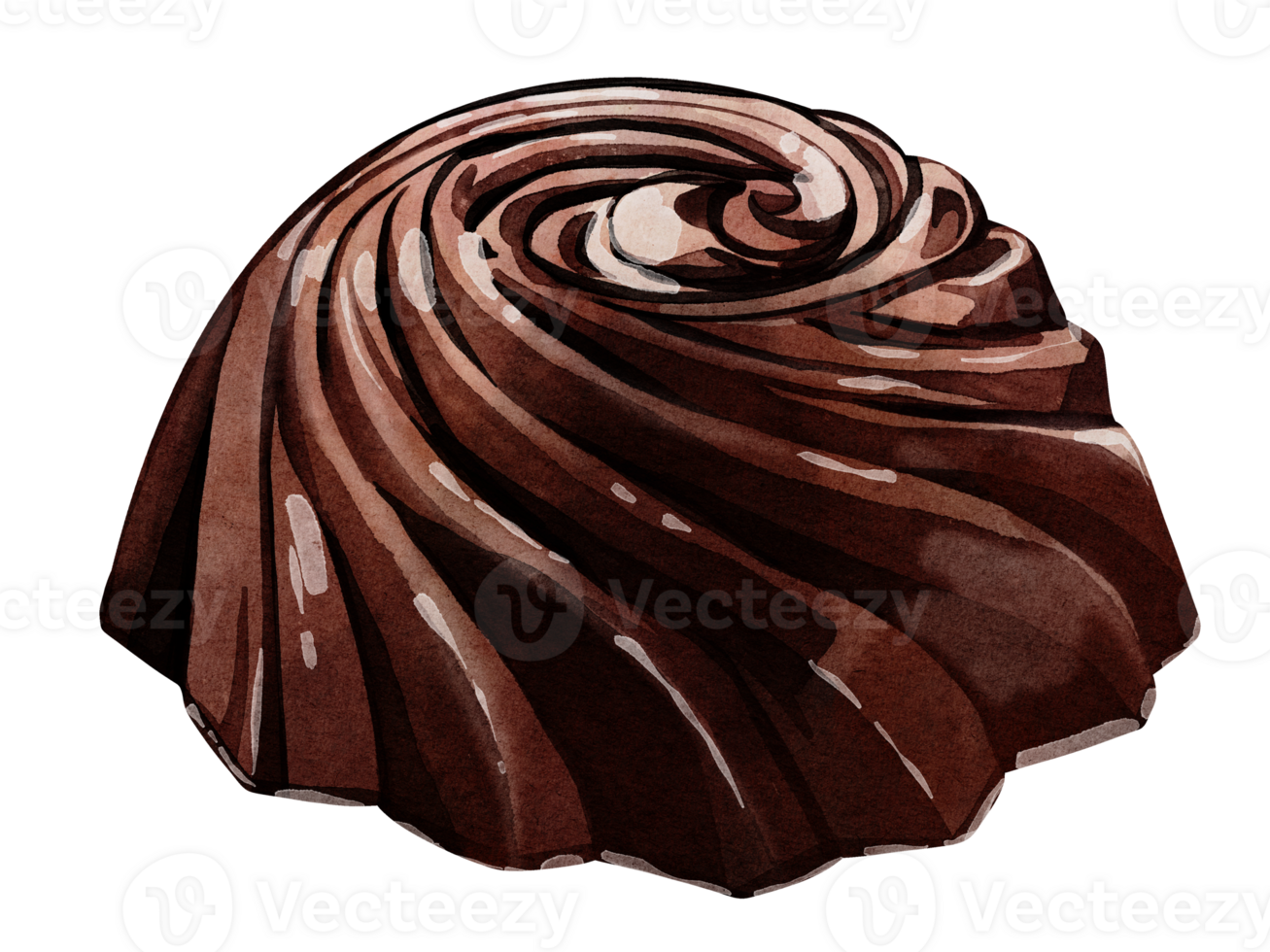 Dark chocolate watercolor png