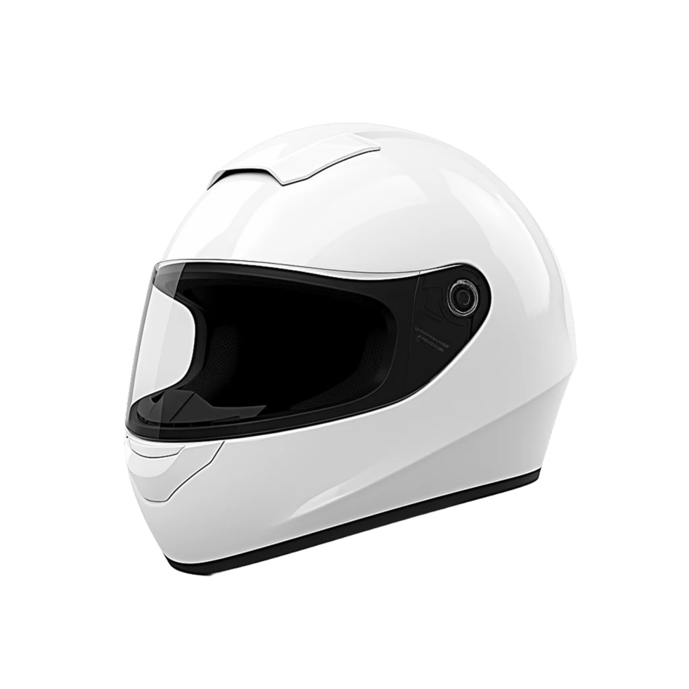 White bike helmet isolated on a transparent background AI Generative png