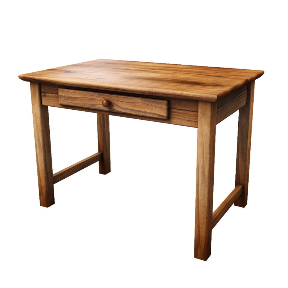 Wood table isolated on a transparent background AI Generative png