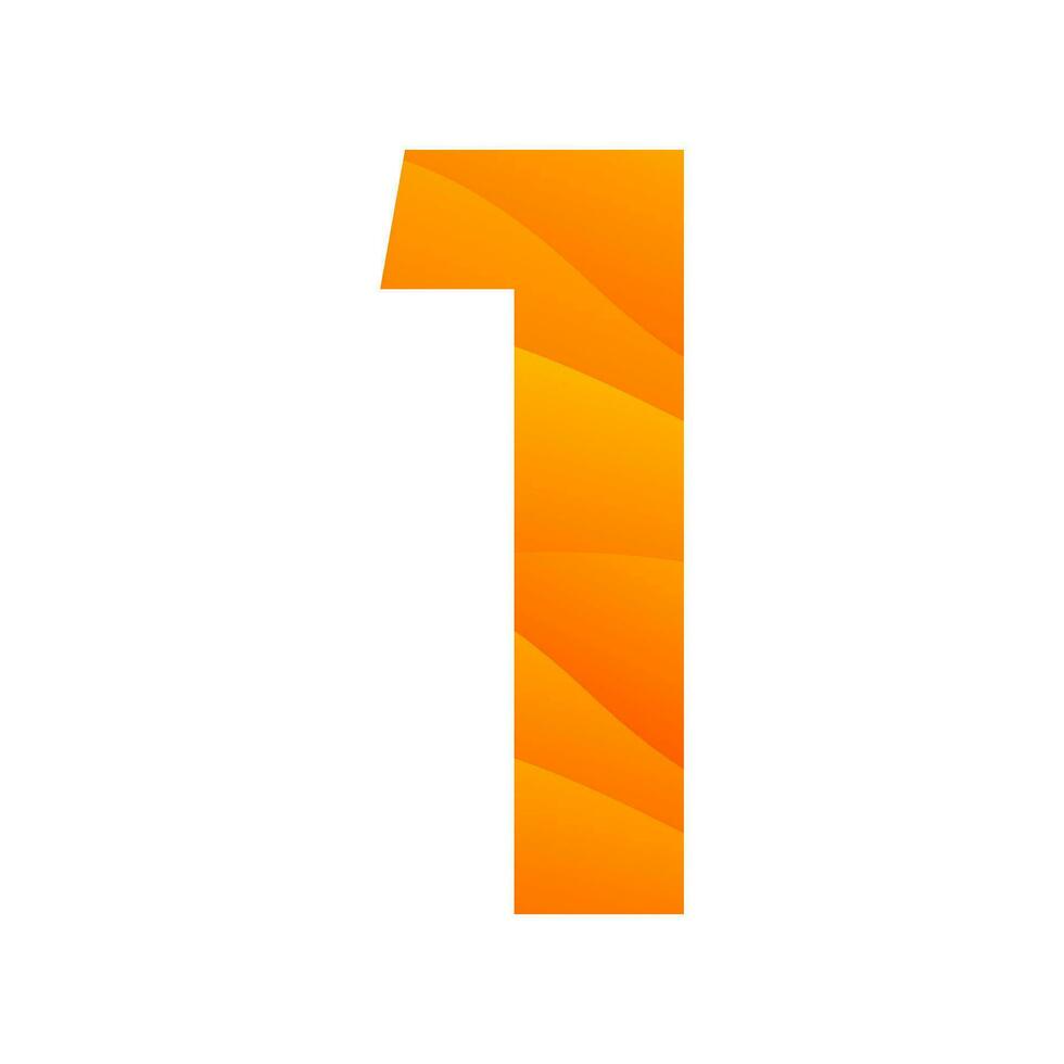 number 1 gradient icon logo design vector