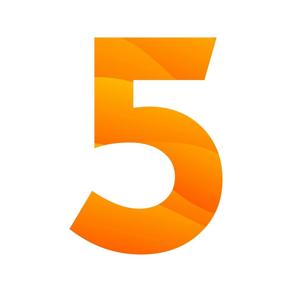 number 5 gradient icon logo design vector