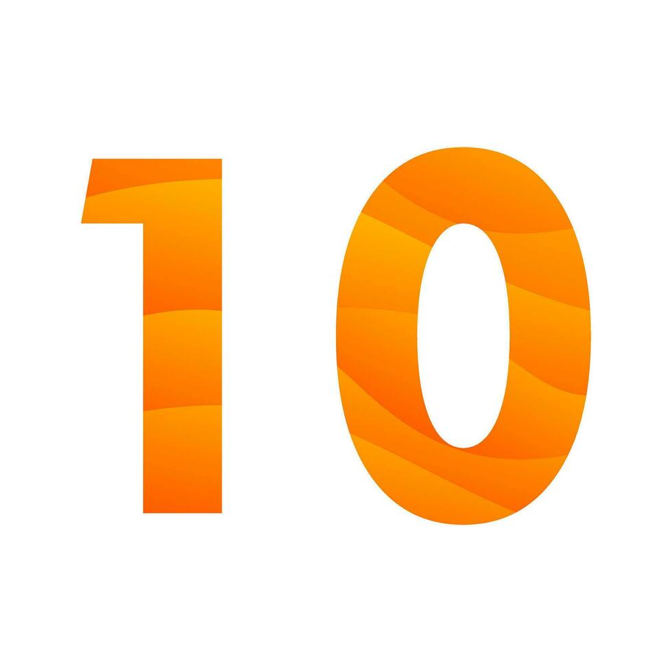 number 10 gradient icon logo design vector