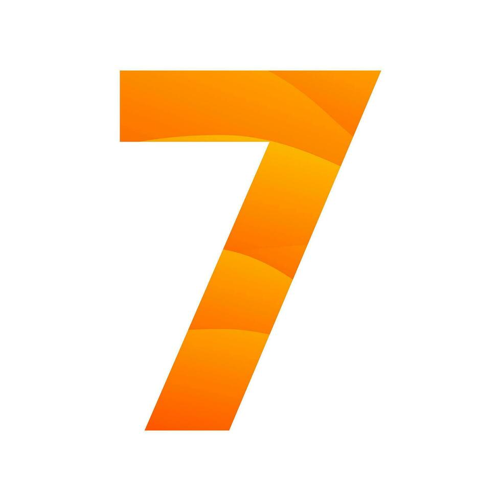 number 7 gradient icon logo design vector