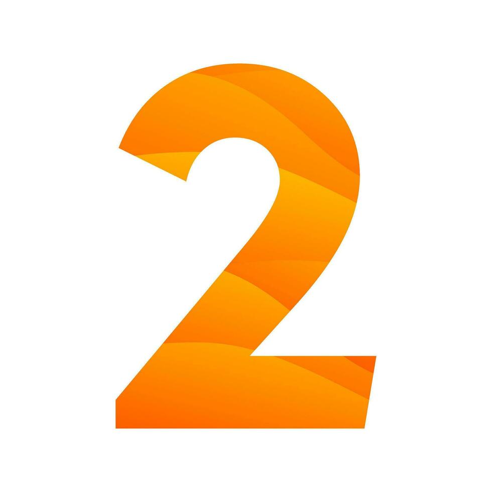 number 2 gradient icon logo design vector