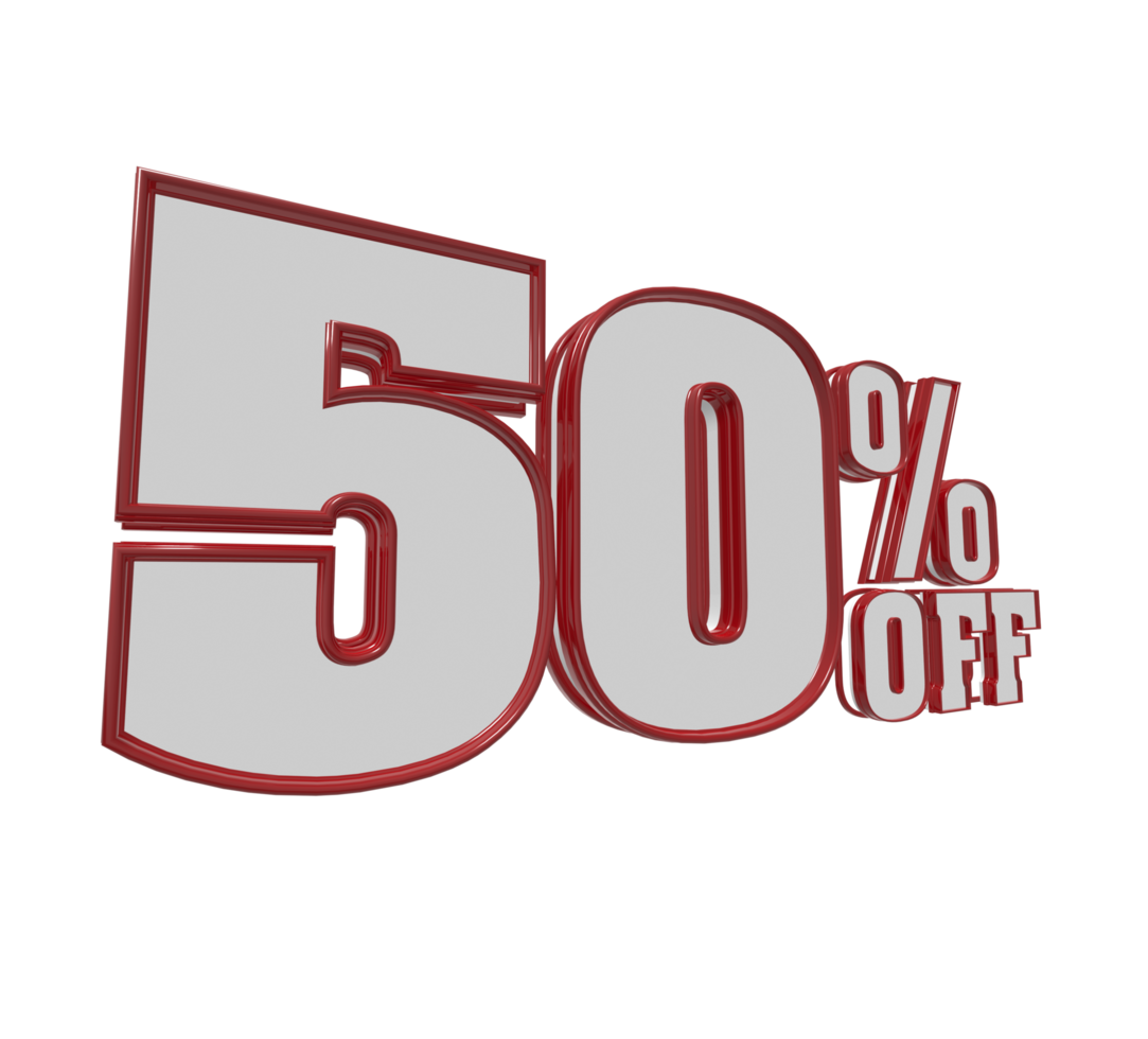 Free number 3d red 10 percent to 90 for promotion or discount with design poster png