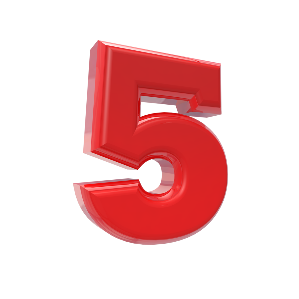 Free number 3d 1 to 9 with design color red png