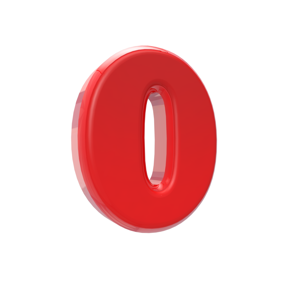 Free number 3d 1 to 9 with design color red png