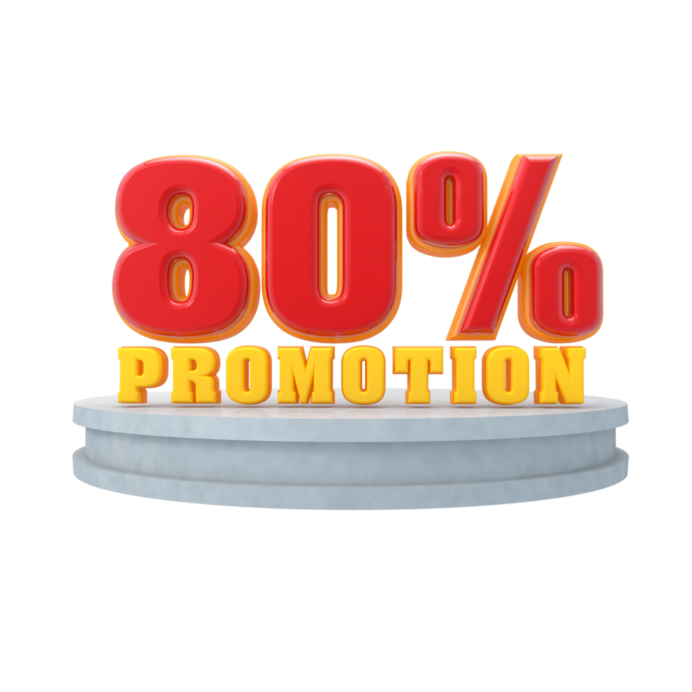 Free Number 10 to 90 percent 3D for design poster promotion or discount png
