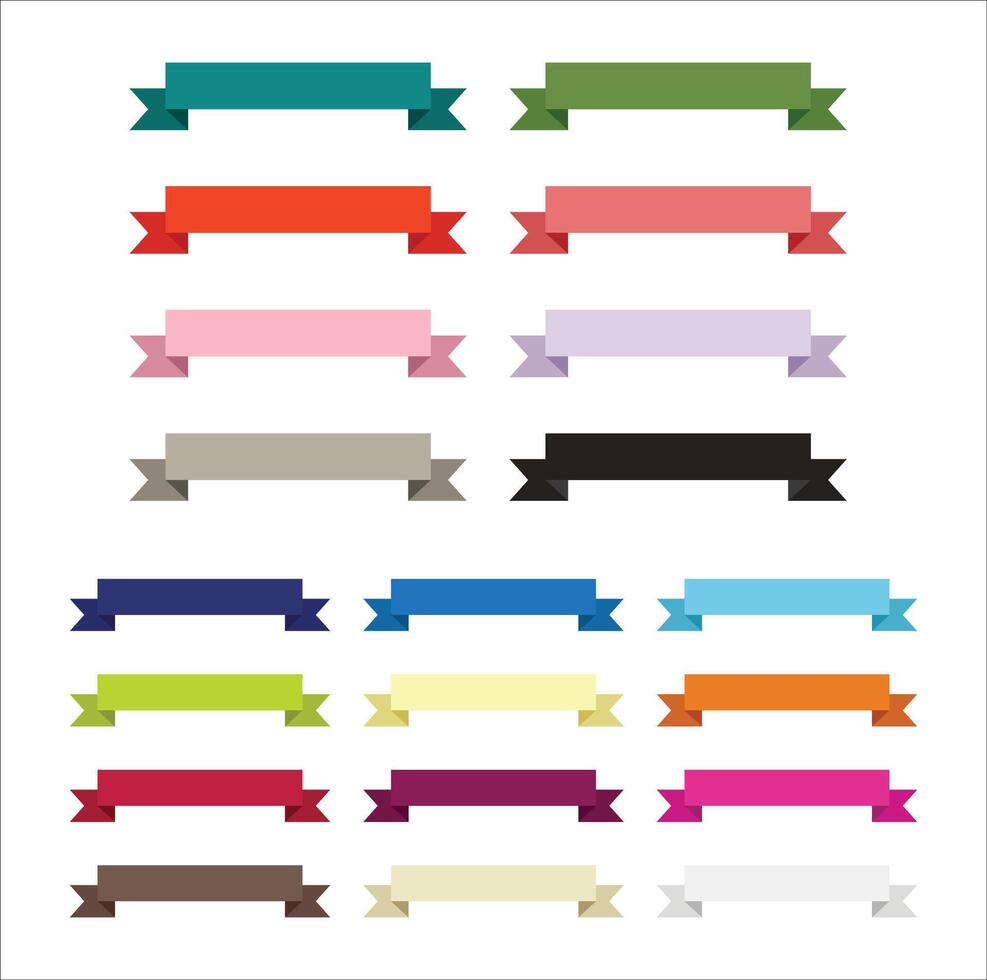 Ribbon Banner Design Clipart Set vector