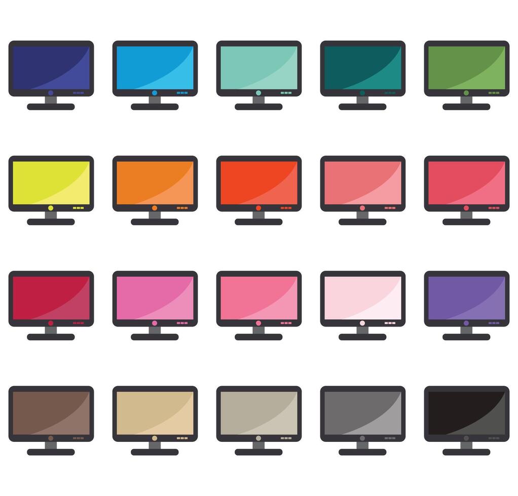 Computer Monitor Screen Clipart Set vector