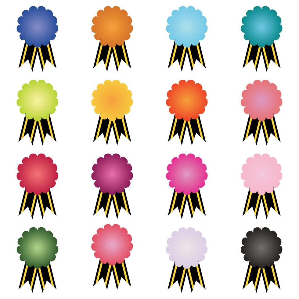 Award Badge Clipart Cartoon Set vector