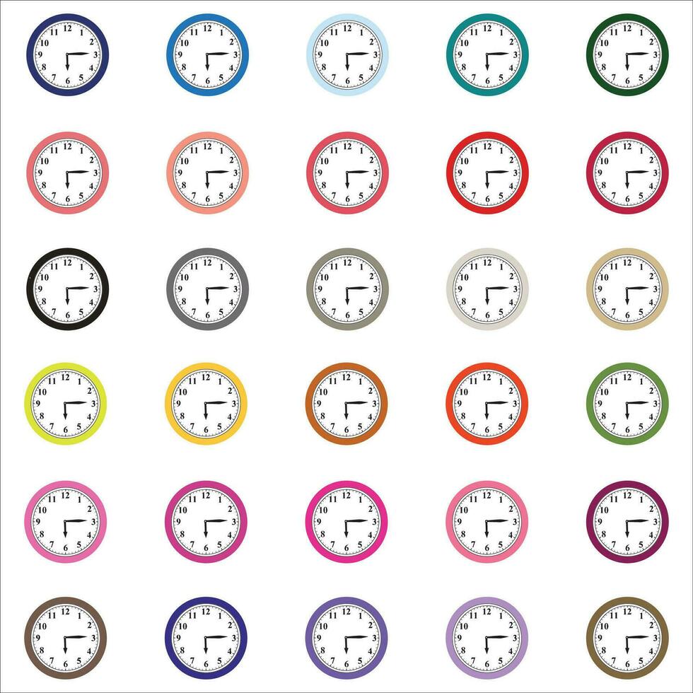 Wall Clock Design Clipart Set vector