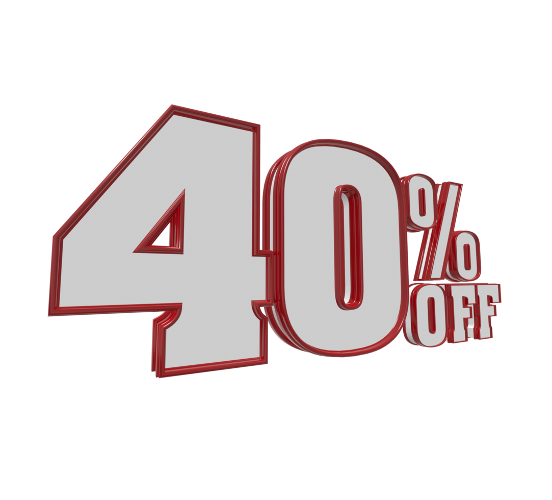 Free number 3d red 10 percent to 90 for promotion or discount with design poster png