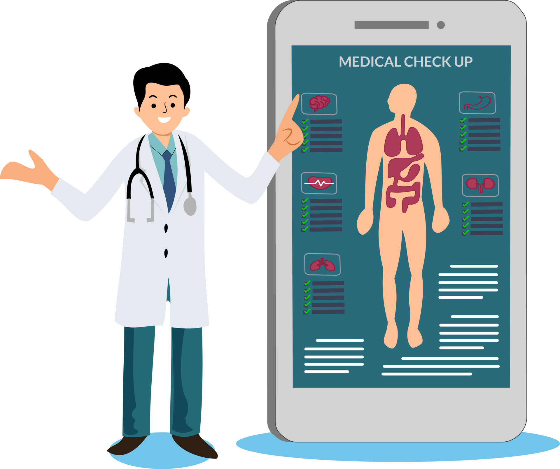 male doctor doing medical check up online 32499974 PNG