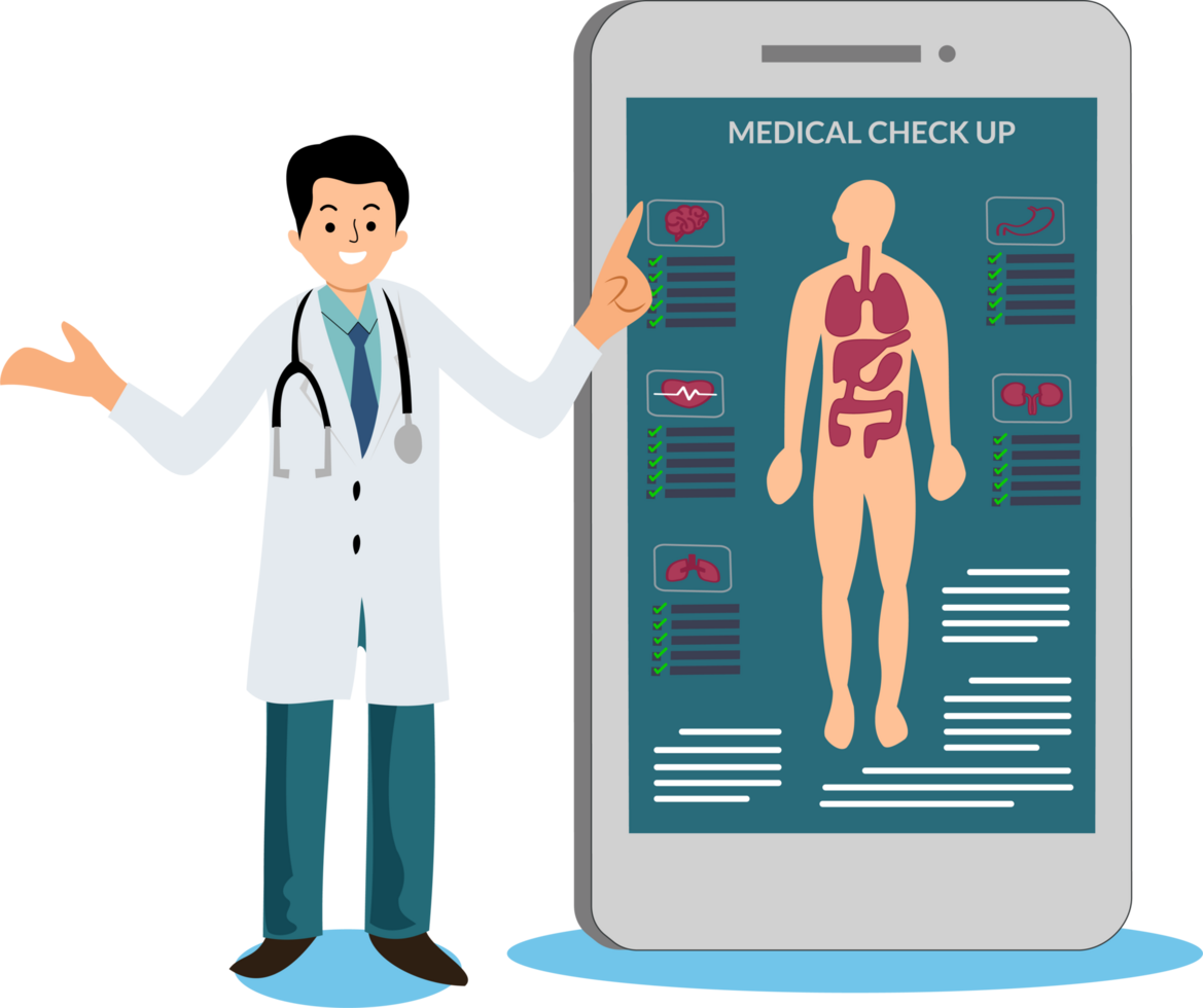 Masculin médecin Faire médical vérifier en haut en ligne png