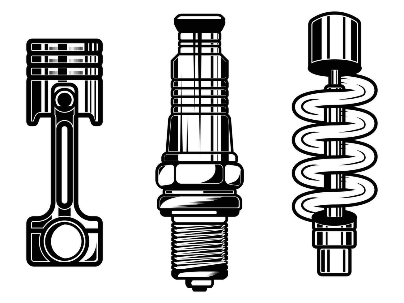 Retro vintage motorcycle machine element design vector