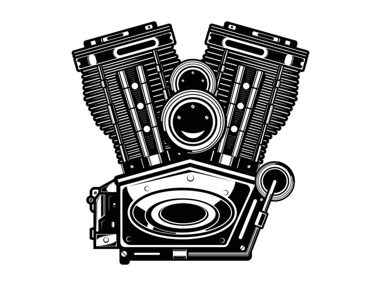 Retro vintage motorcycle engine design vector