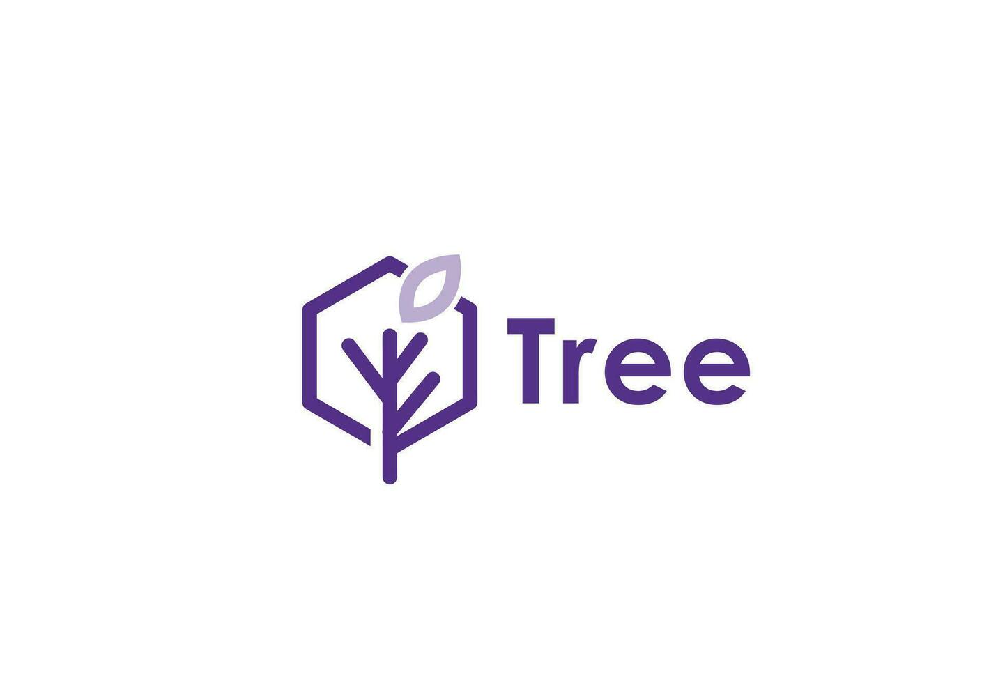 purple color tree logo vector