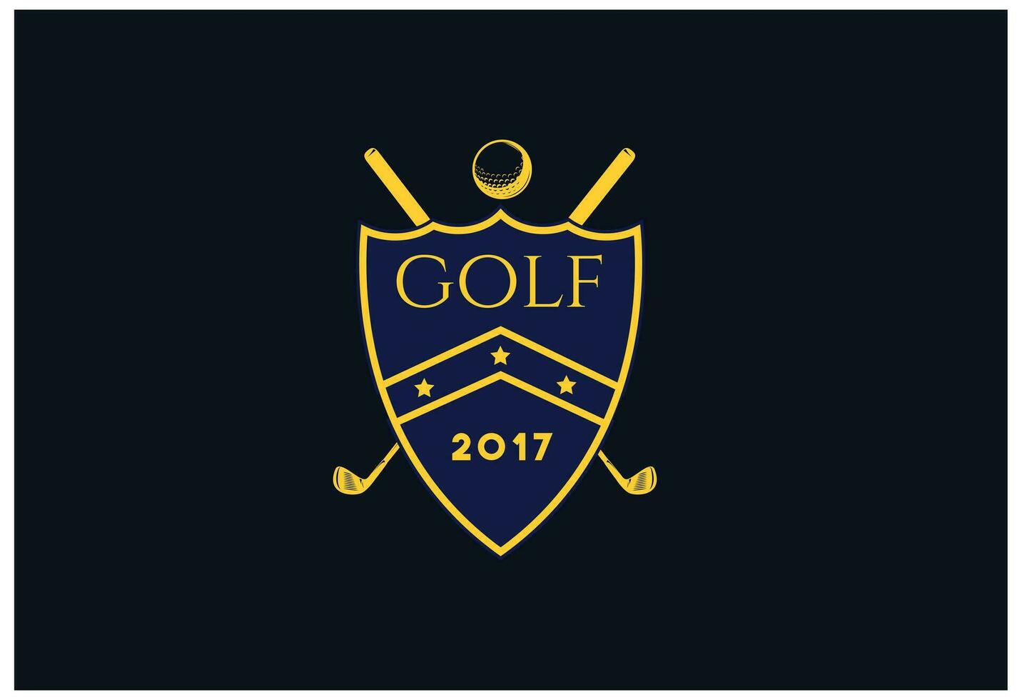 golf logo gold and royal blue logo vector