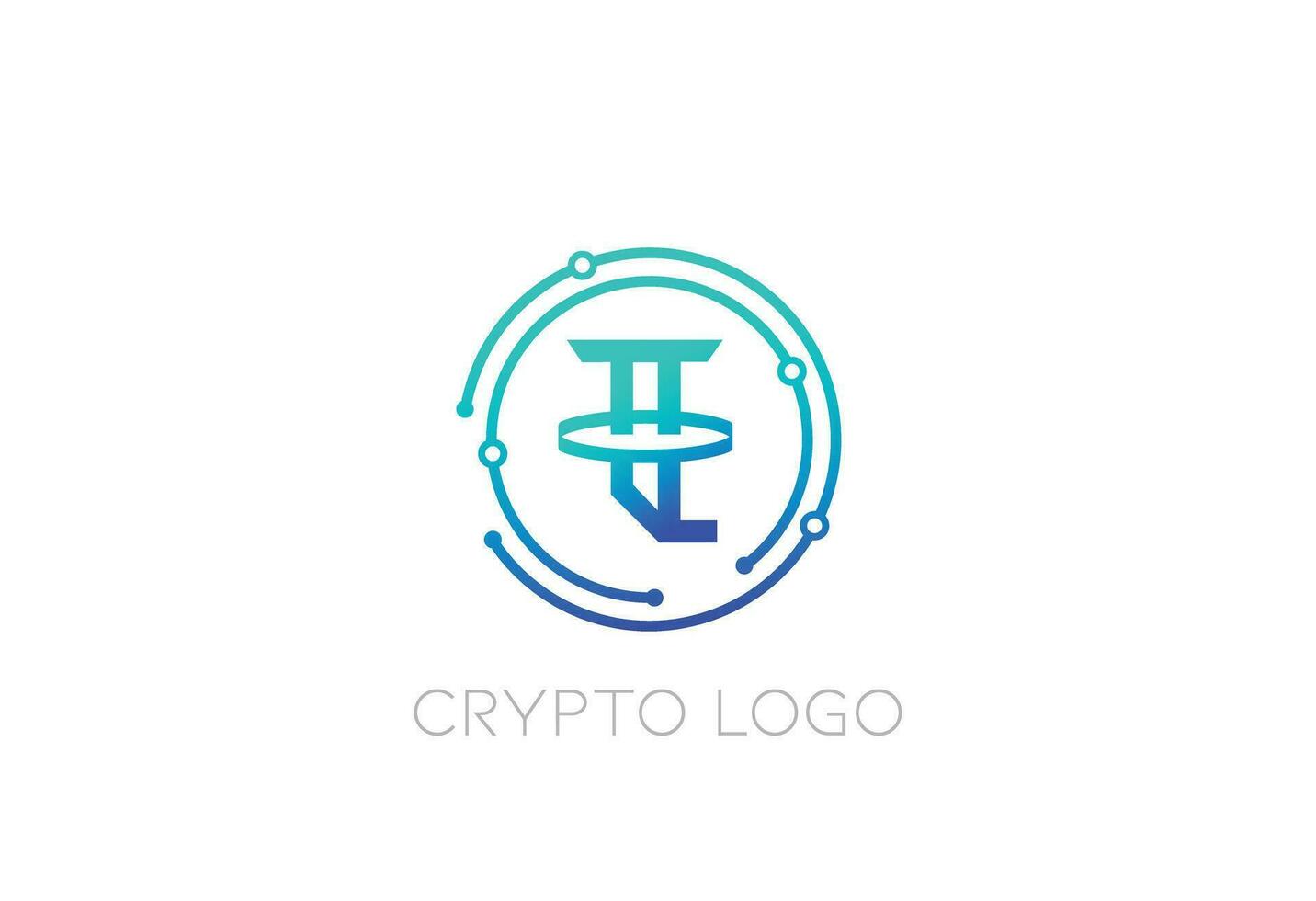 crypto currency logo in tech vector