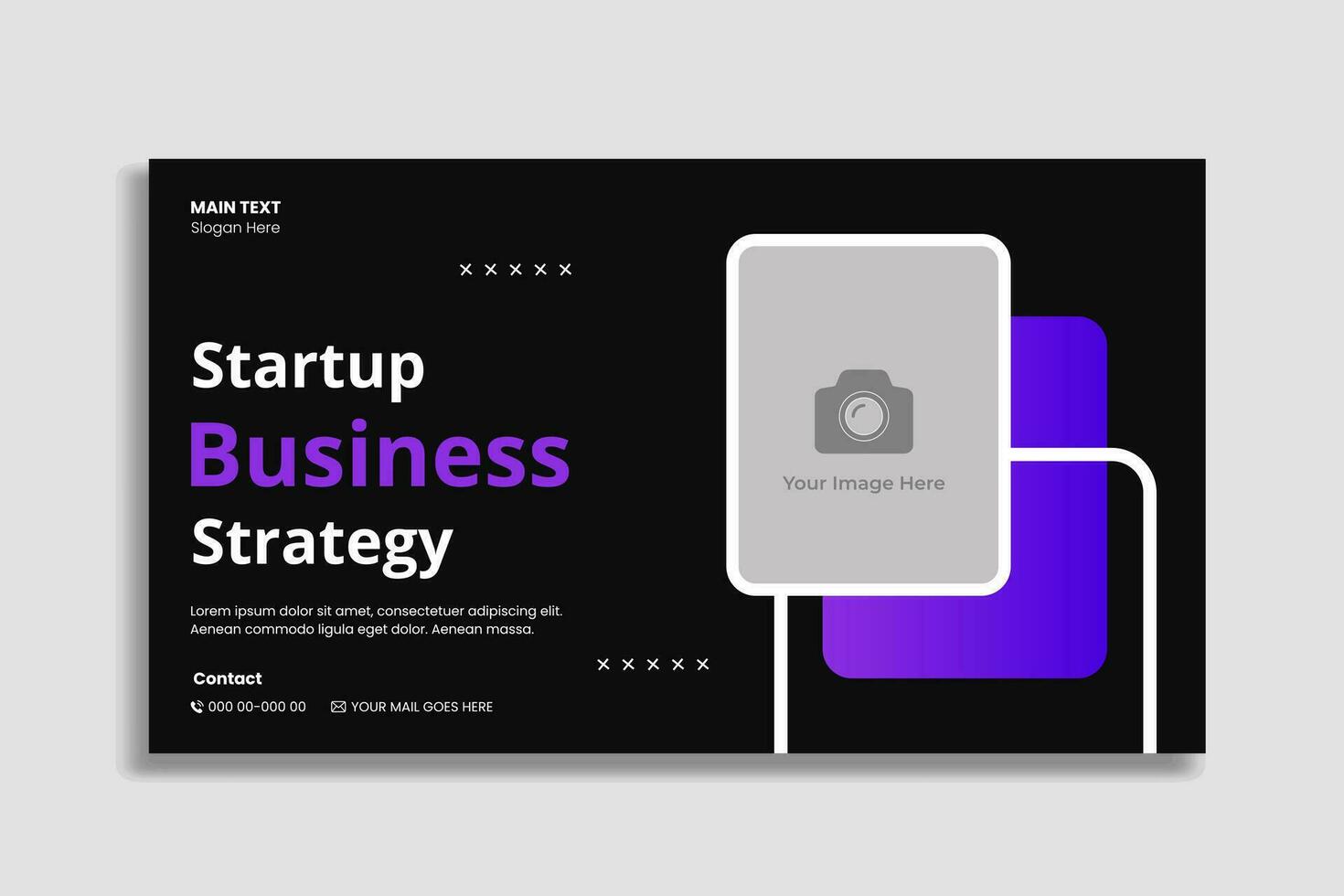 Video thumbnail and web banner design for startup business vector