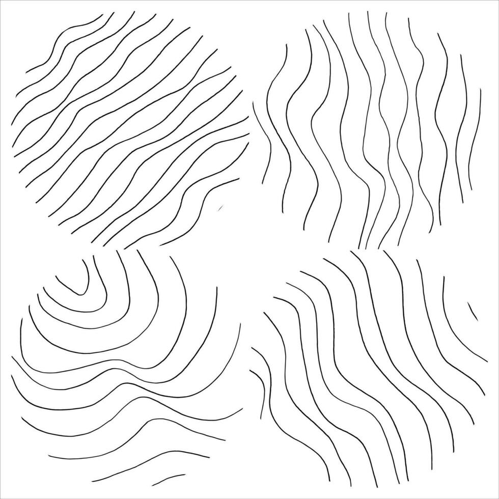 Handwritten Lines and strokes in different styles. Perfect for lettering and texture. Vector illustration