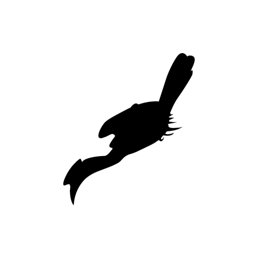 Flying Great Horn Bird Silhouette. Can use for Art Illustration, Logo Gram, Website, Pictogram or Graphic Design Element. Vector Illustration