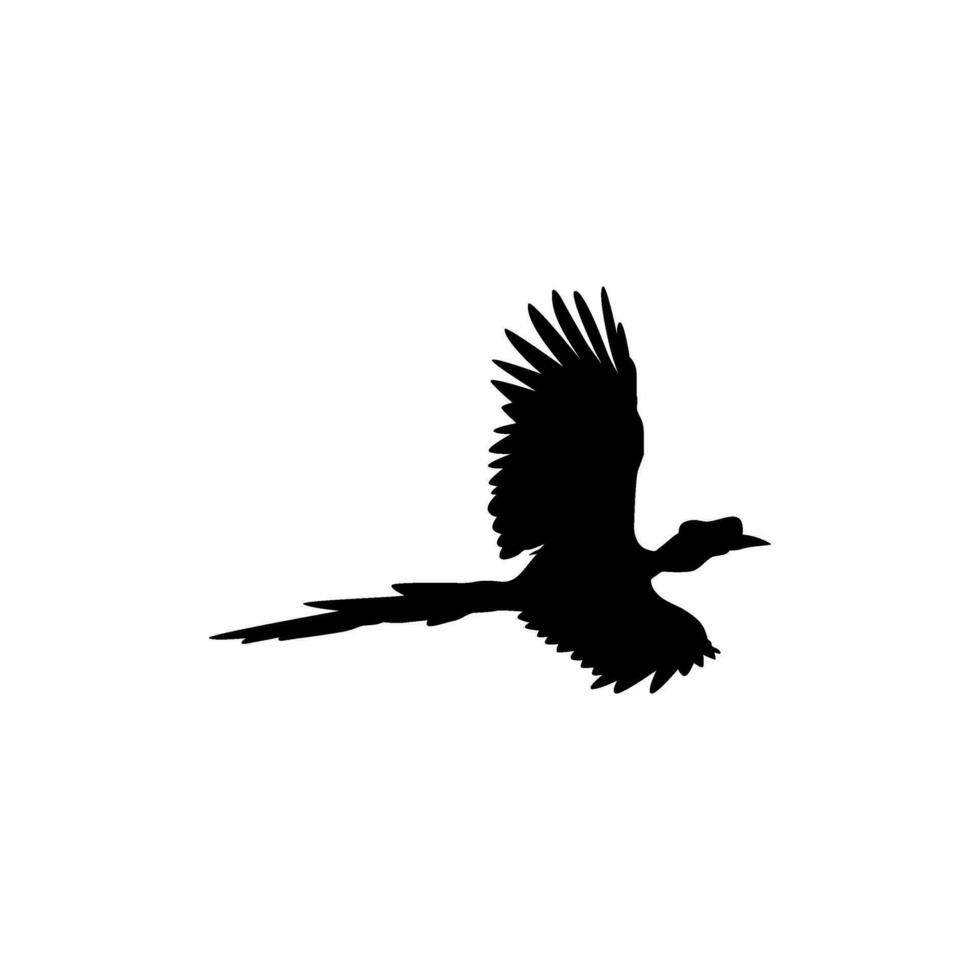 Flying Great Horn Bird Silhouette. Can use for Art Illustration, Logo Gram, Website, Pictogram or Graphic Design Element. Vector Illustration