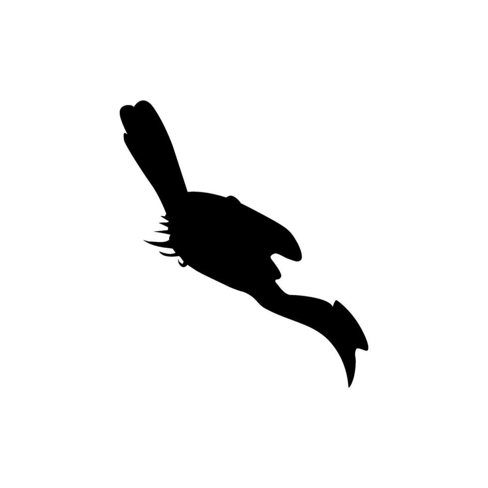 Flying Great Horn Bird Silhouette. Can use for Art Illustration, Logo Gram, Website, Pictogram or Graphic Design Element. Vector Illustration