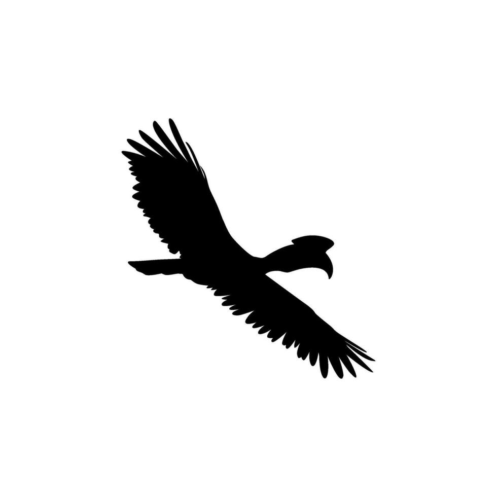 Flying Great Horn Bird Silhouette. Can use for Art Illustration, Logo Gram, Website, Pictogram or Graphic Design Element. Vector Illustration