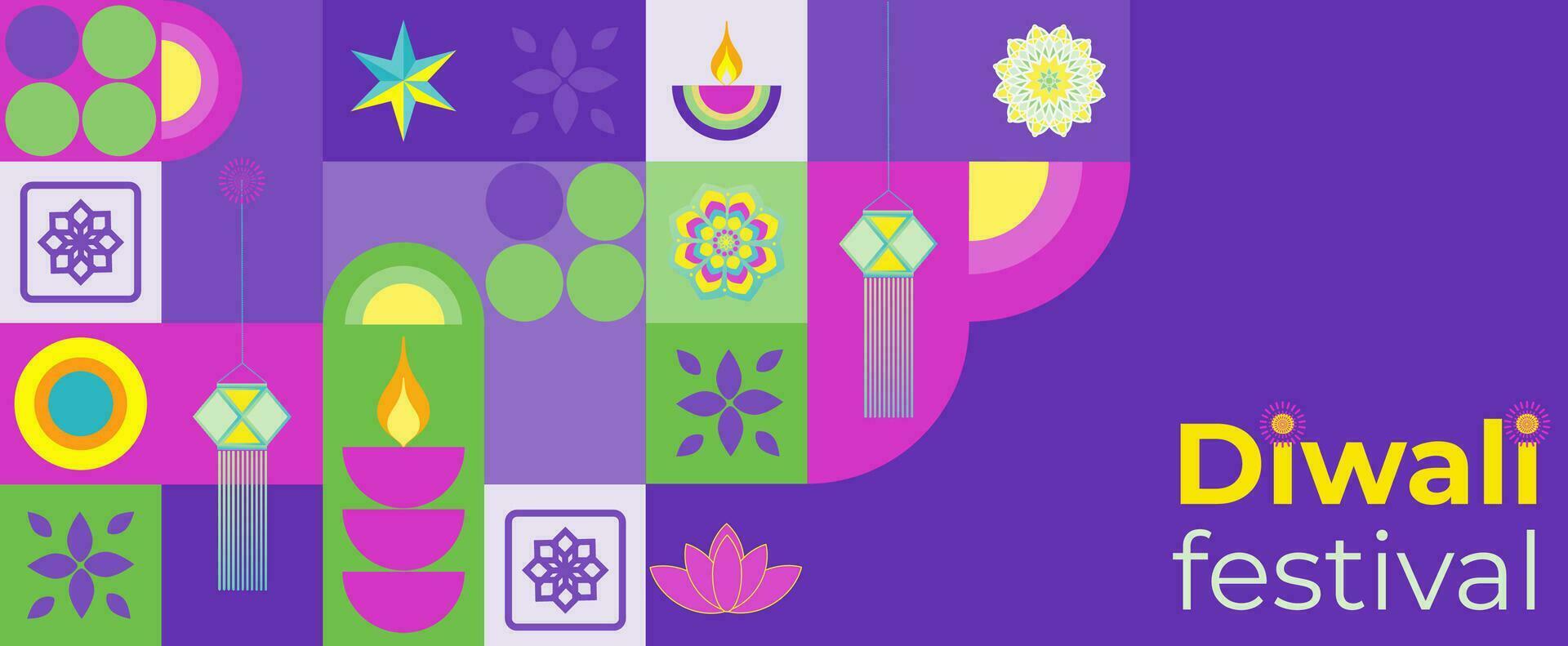 Diwali fire festival. Happy Diwali background. Holiday with a candle. Indian holiday greeting card. Vector illustration