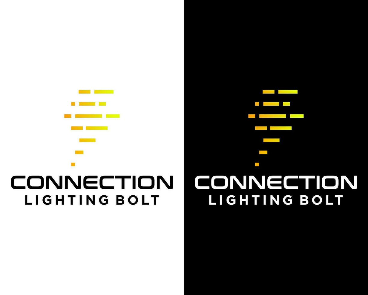 Lighting bolt electric power technology logo design. vector