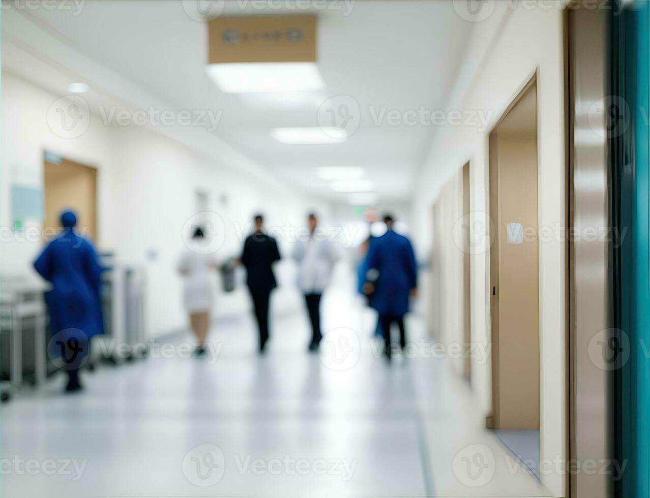 Hospital weekdays life, unfocused background. photo