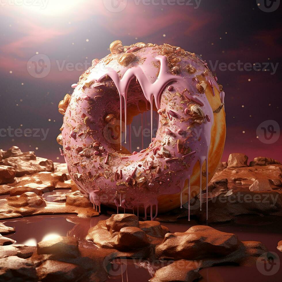 Doughnut background image AI Generative photo