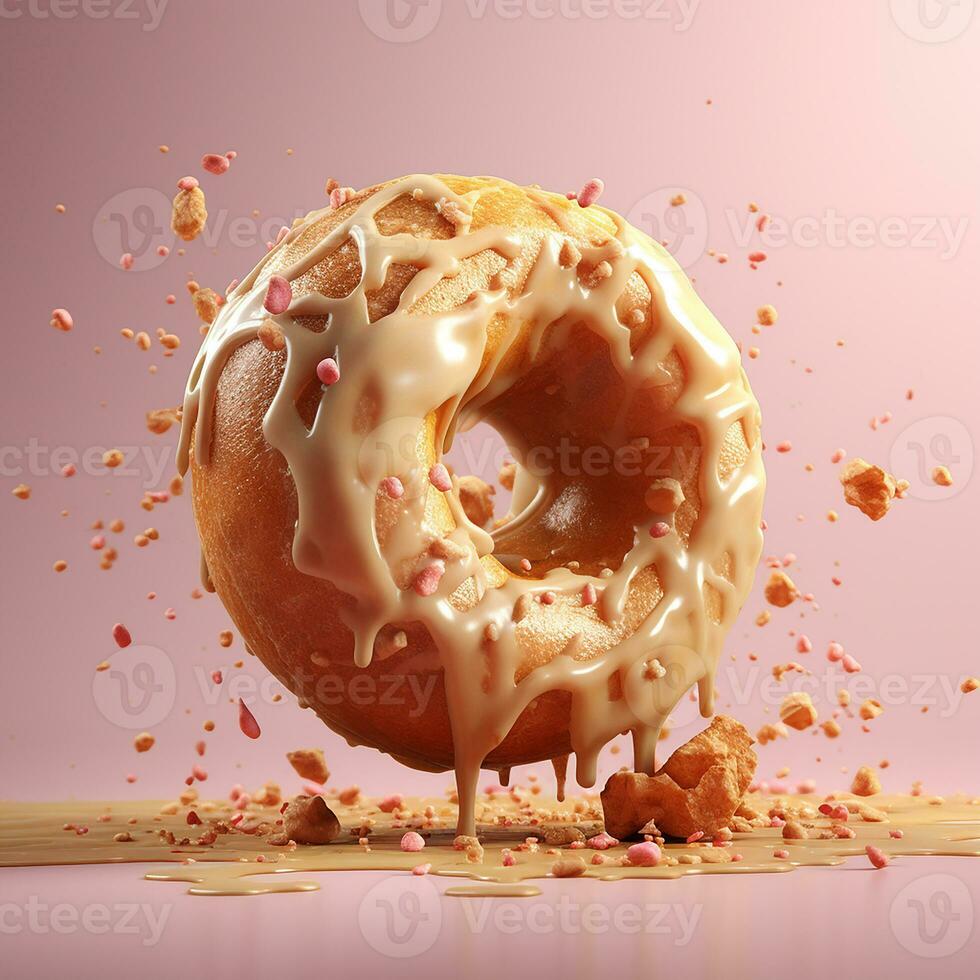 Doughnut background image AI Generative photo