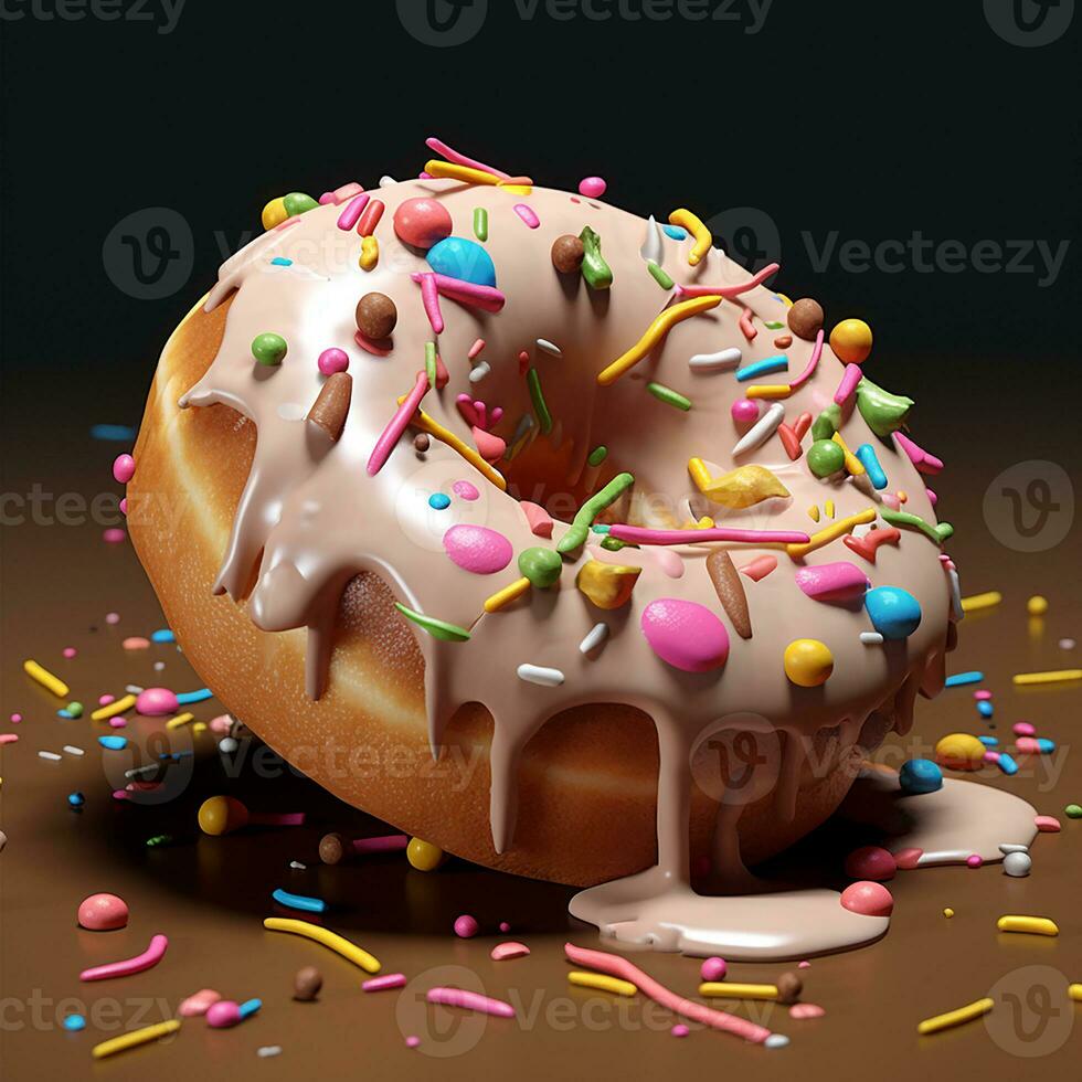 Doughnut background image AI Generative photo