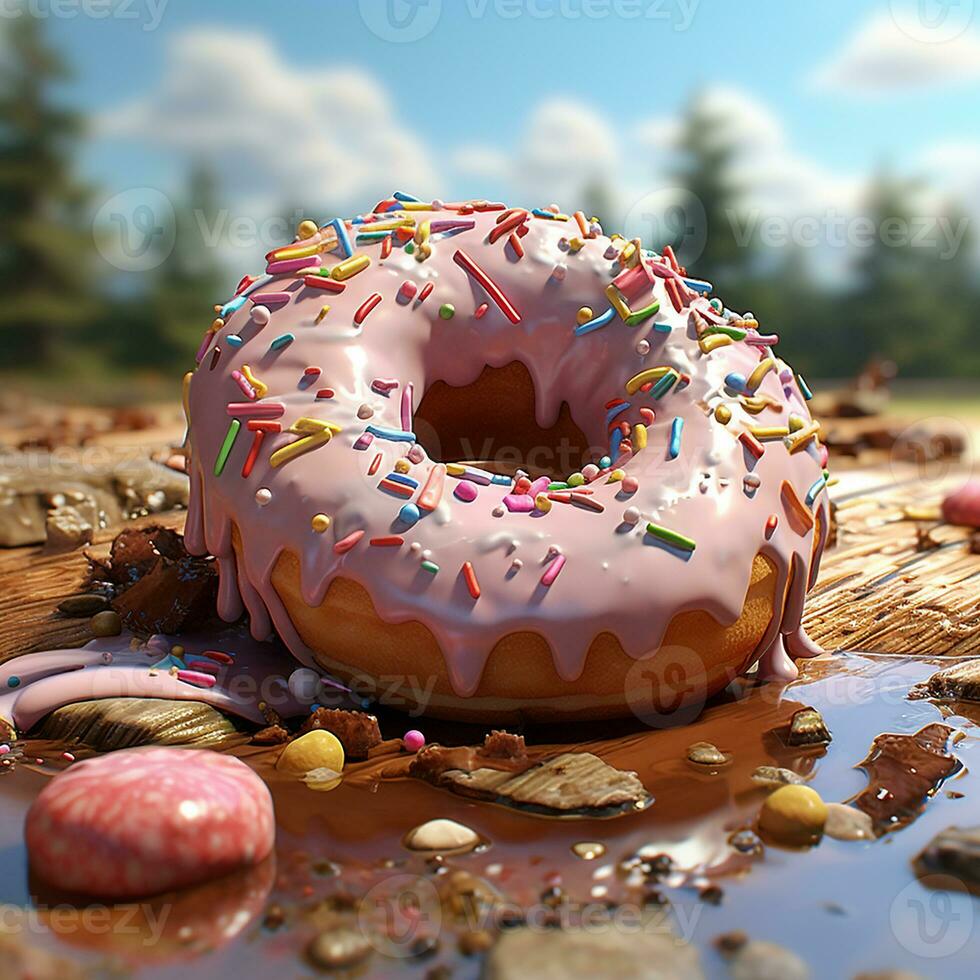 Doughnut background image AI Generative photo