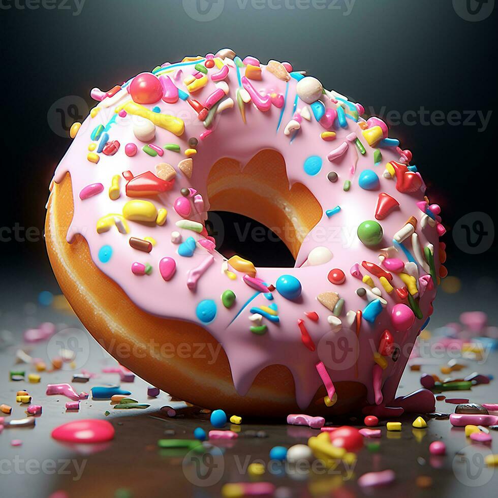 Doughnut background image AI Generative photo