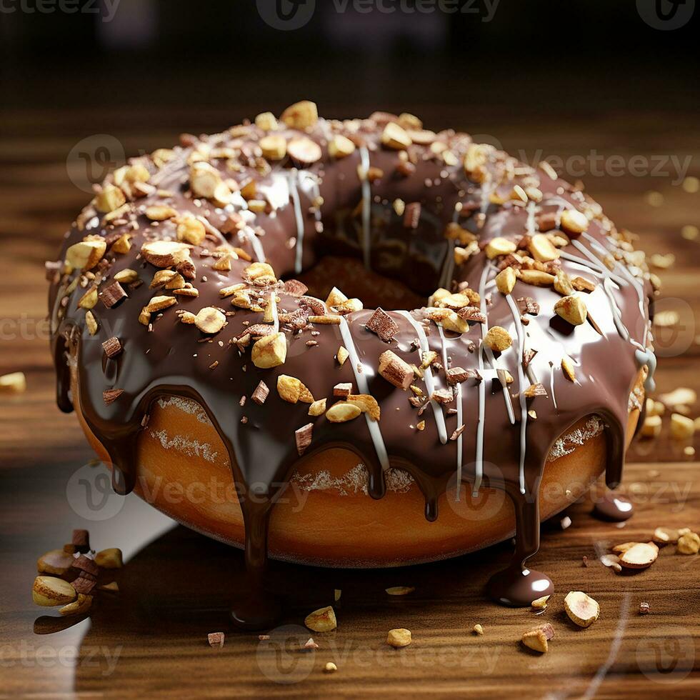 Doughnut background image AI Generative photo