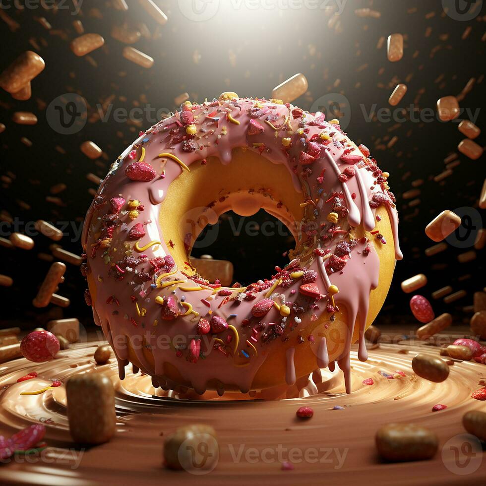 Doughnut background image AI Generative photo