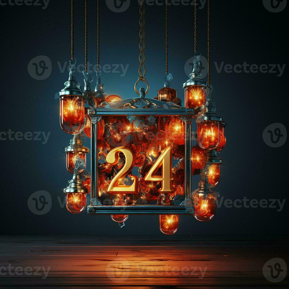 2024 Happy new year background image AI Generative photo