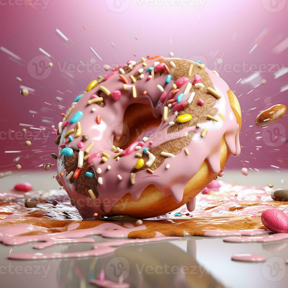 Doughnut background image AI Generative photo