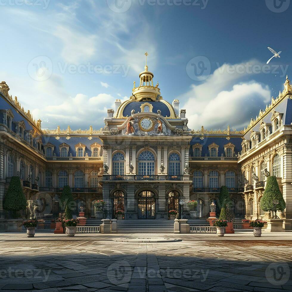 The Enchanting Elegance of the Palace of Versailles A Journey into French Royalty AI Generative photo