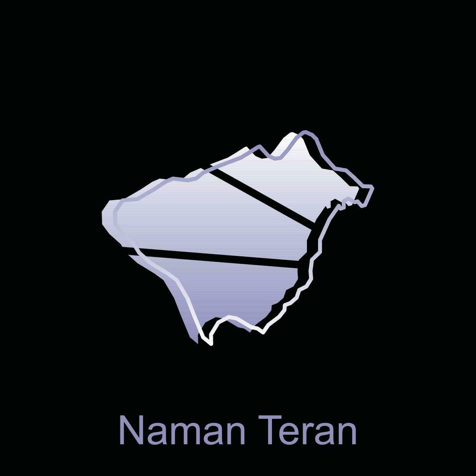 High detailed vector map of Naman Teran City modern outline, Logo Vector Design. Abstract, designs concept, logo, logotype element for template.