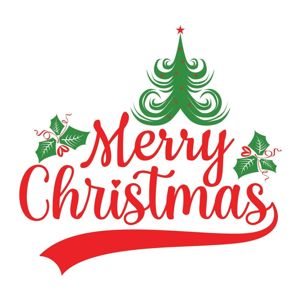 Merry Christmas Magic Tshirt Design with Festive Lettering Typography vector